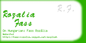 rozalia fass business card